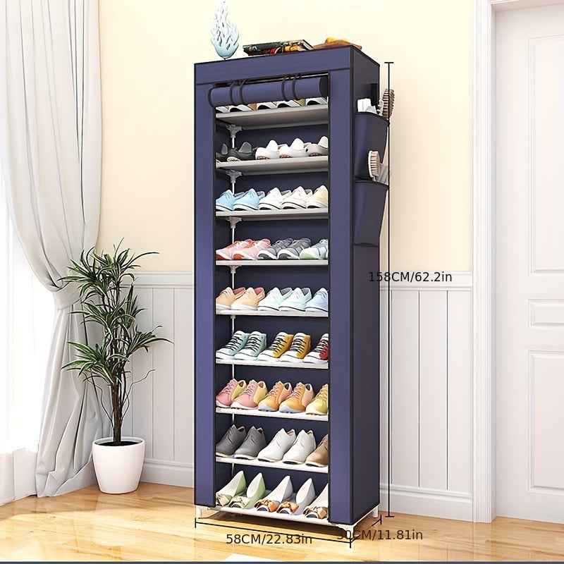 Multi-Level Shoe Organizer Plastic Metal Compact Home Storage