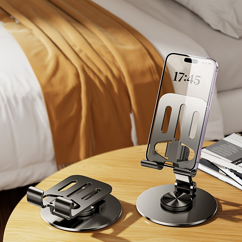 360° Rotating Iron Phone Stand for Live Streaming Video Recording Photography Tablets Smartphones