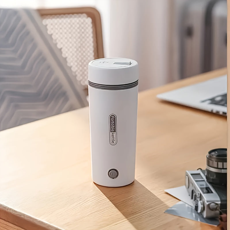 Stainless Steel 350ml Portable Electric Kettle White Leak-Proof Fast Heating Auto Shut-Off