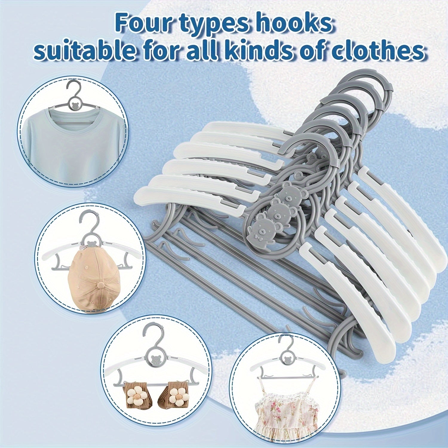 Adjustable Retractable Clothes Hanger Gray Suitable for Any Occasion