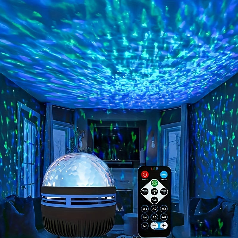 Water Ripple Projector Lamp with Adjustable Color Changing Lighting for Living Room Bedroom Decor