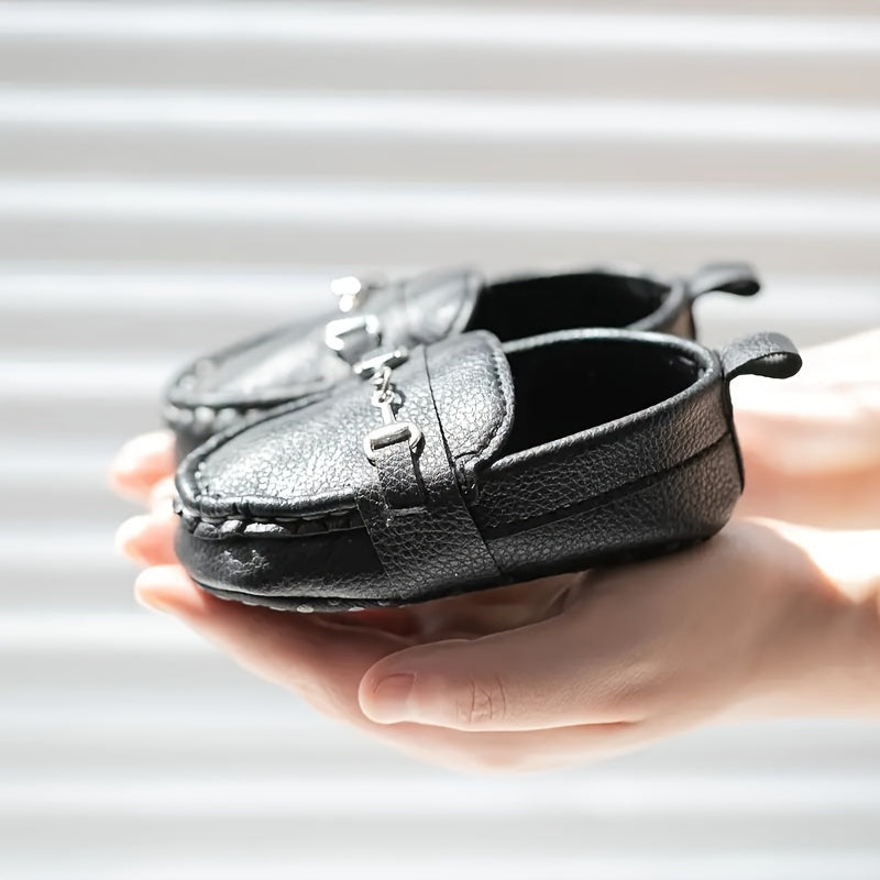 Zapatillas slip-on de color sólido para bebés niños, calzado ligero antideslizante y casual para primavera y otoño