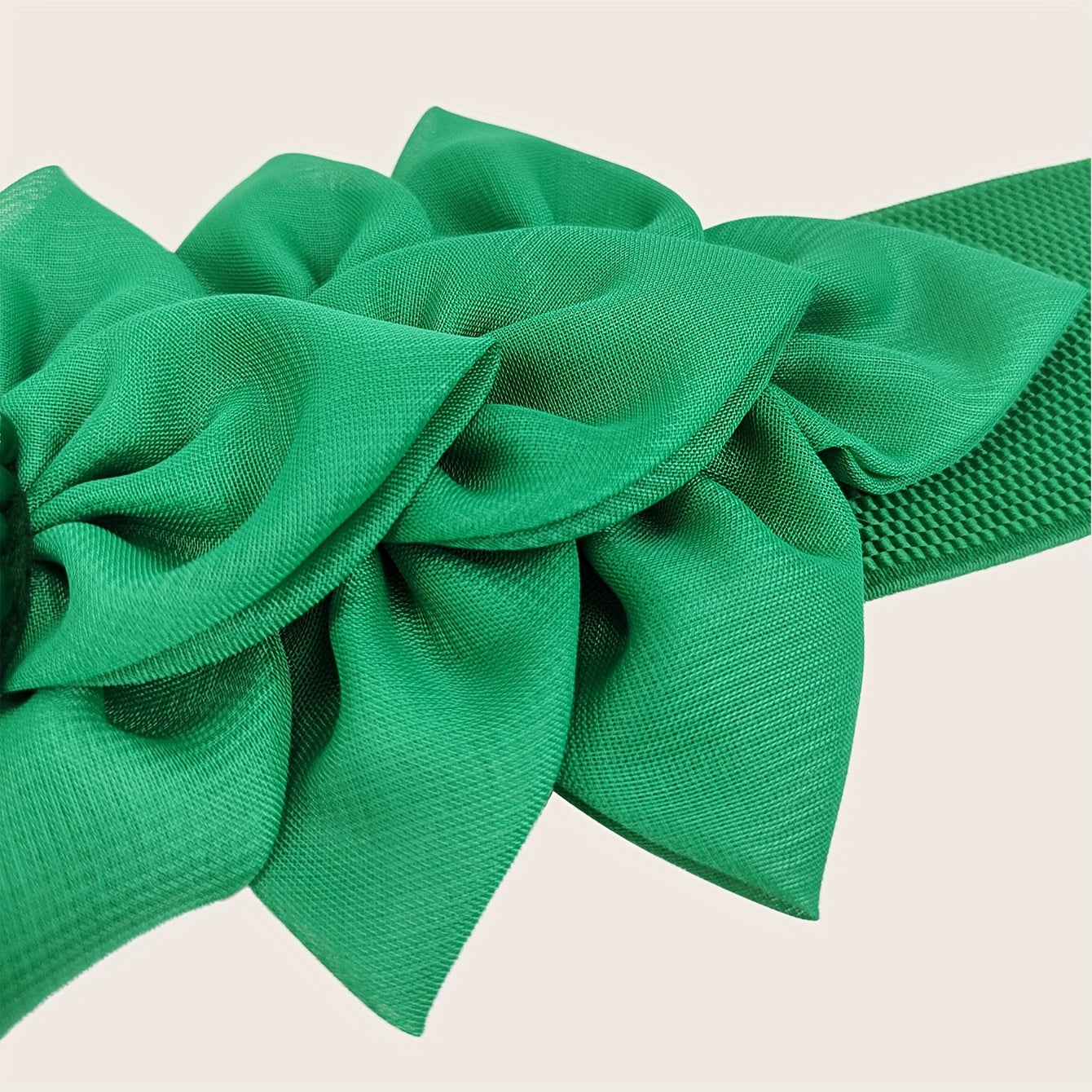 Black Floral Corset Belt with Red Elastic and Bold Buckle for Women