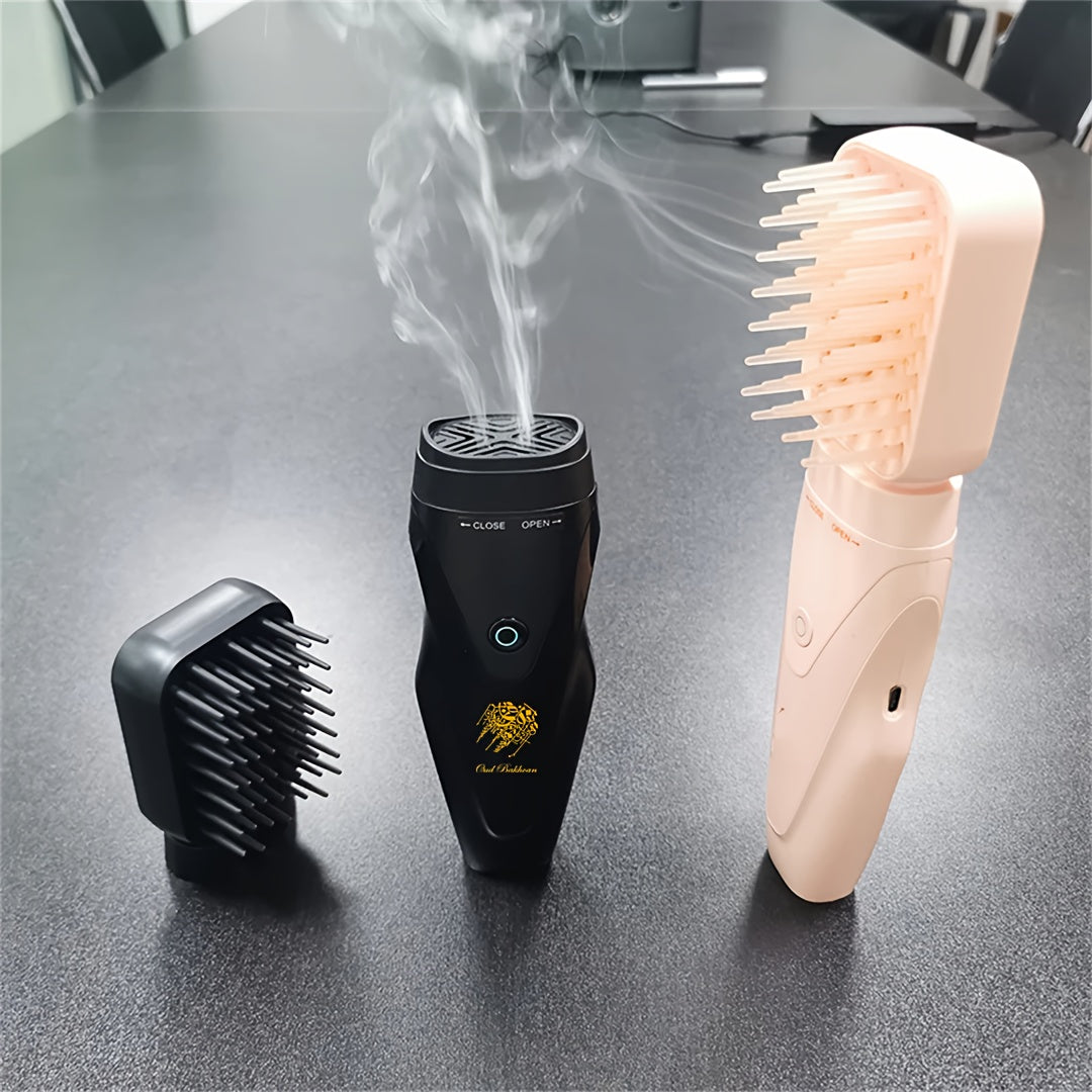 USB-заряжаемый триммер для волос с ароматерапевической насадкой в элегантном черном дизайне, литиевая батарея, сменные насадки, портативный инструмент для ухода за мужчинами, стильный и изысканный.