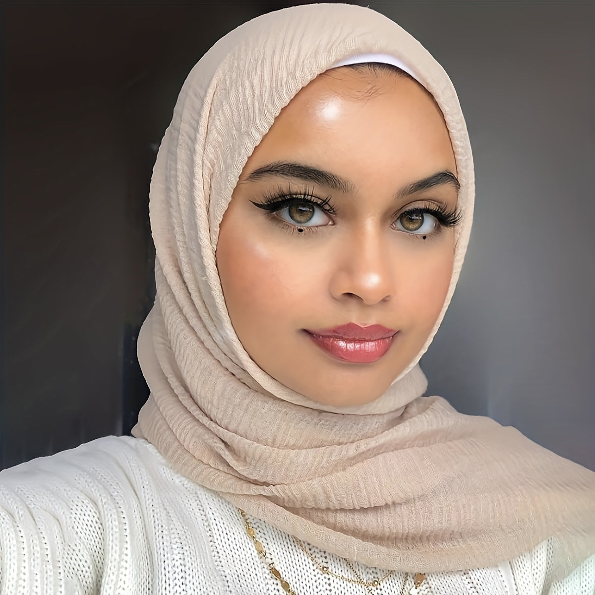 3 ta minimalistik pufli pleatli hijablar to'liq ranglar nafas oladigan kundalik sharflar