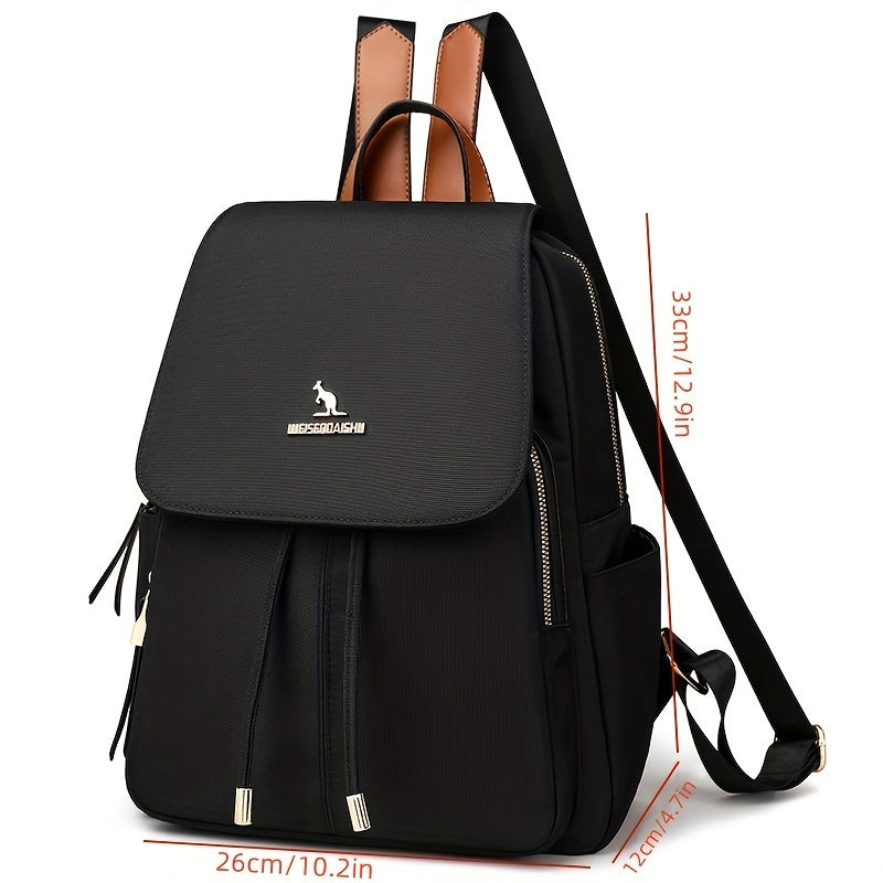 Large Capacity Korean-Style Backpack for Women Casual Travel Black Polyester