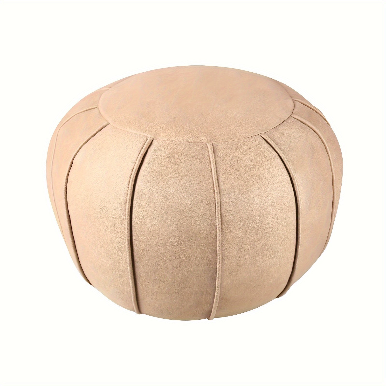 Handmade Moroccan Style Faux Leather Ottoman Pouf Cover Soft Storage Seat Cushion