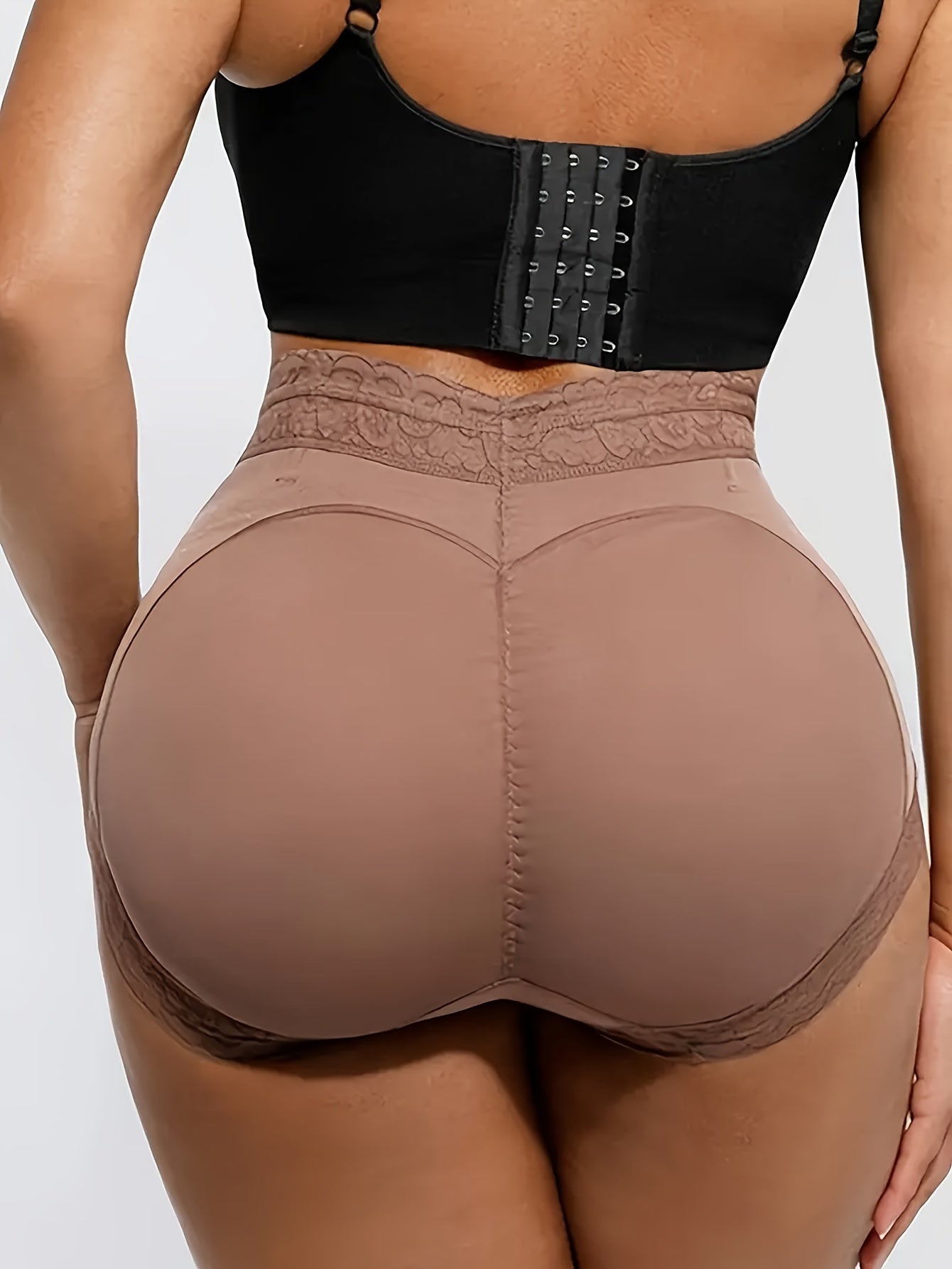 Seamless Body Shaper Shorts with Lace Detail for Tummy Control and Daily Wear