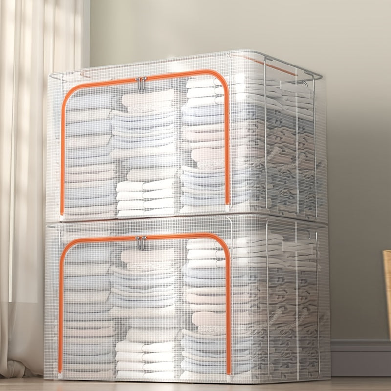 Large Capacity Steel Frame Clothes Storage Box Folding Waterproof Wardrobe Organizer