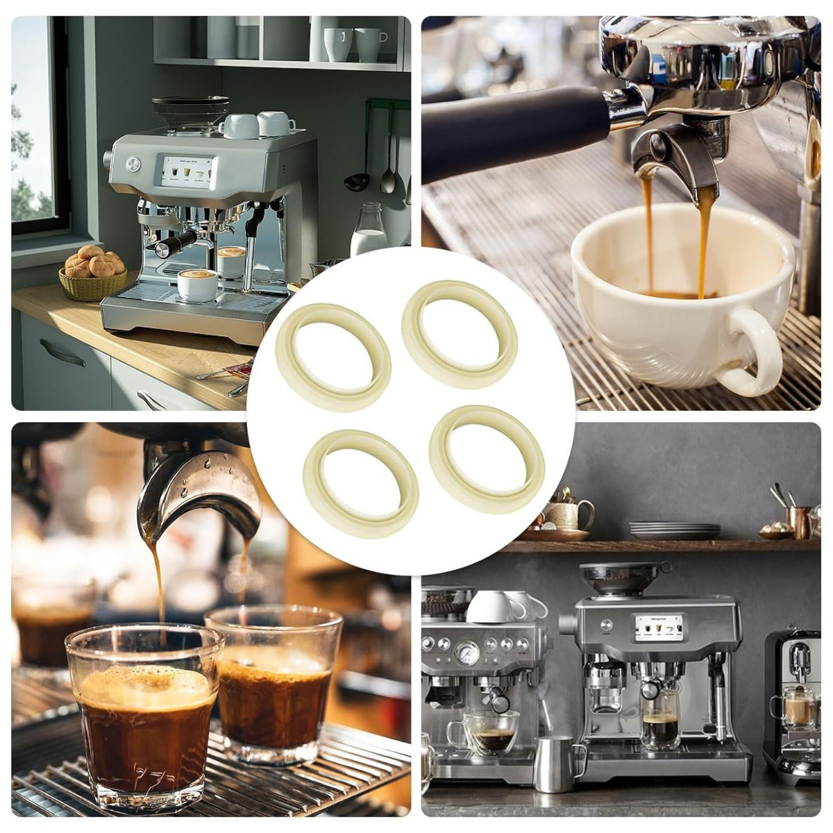 Set of 4 54mm Espresso Machine O-Ring Seals for Coffee Maker Replacement