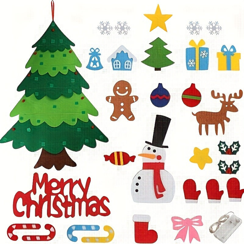 Christmas Felt Tree Decoration Indoor Outdoor Non-Woven Material Battery Operated