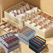 24-Compartment Foldable Storage Organizer for Socks and Underwear Soft Canvas Closet Organizer