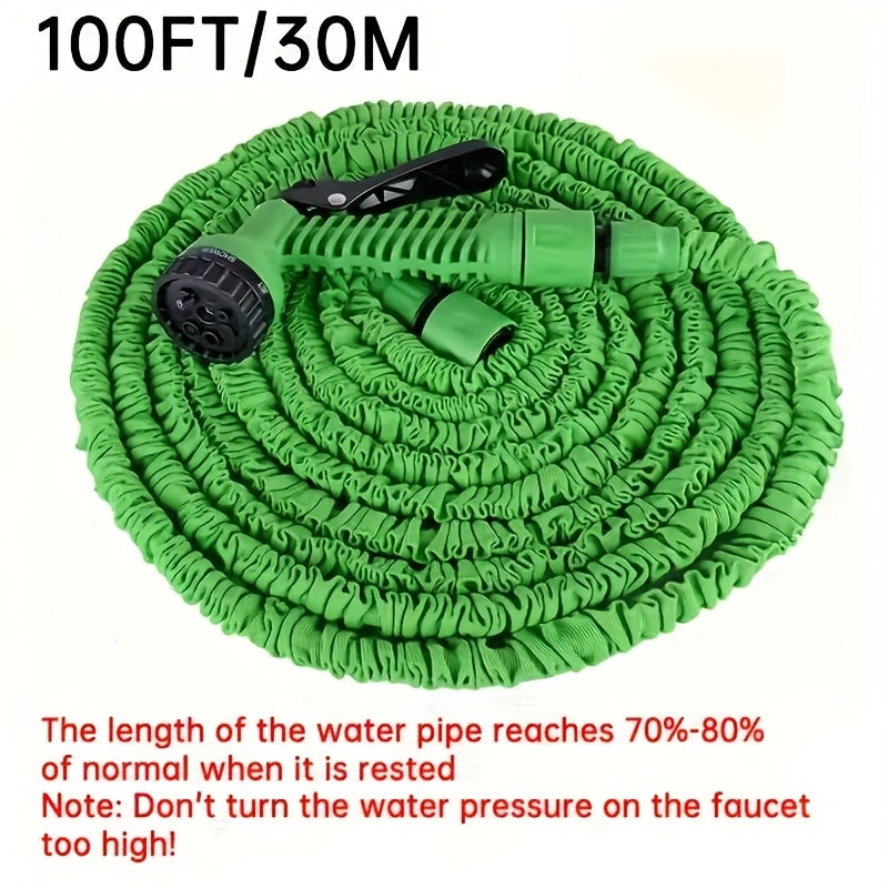 Expandable Polyethylene Garden Hose Set with High-Pressure Nozzle 15m for Outdoor Use