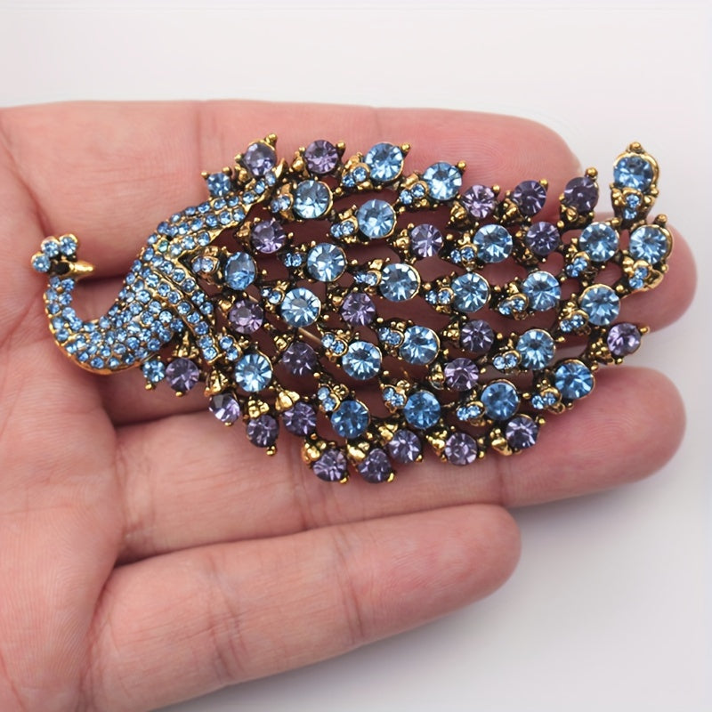 Women's Vintage Crystal Flower Brooch Large Exaggerated Lotus Design Jewelry