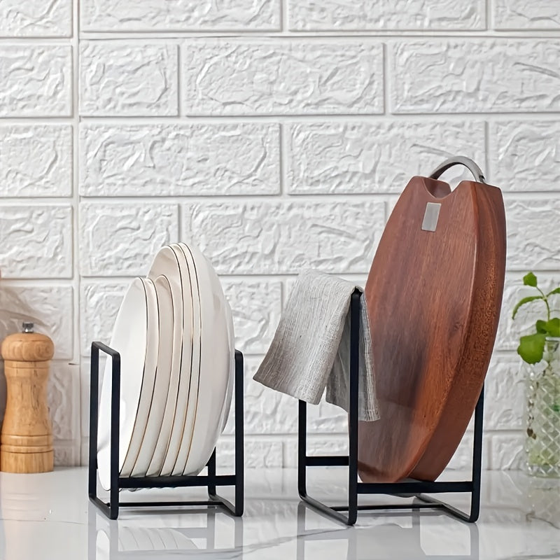 Large Plate Storage Rack for Kitchen Drawer and Cabinet, Rustproof Metal