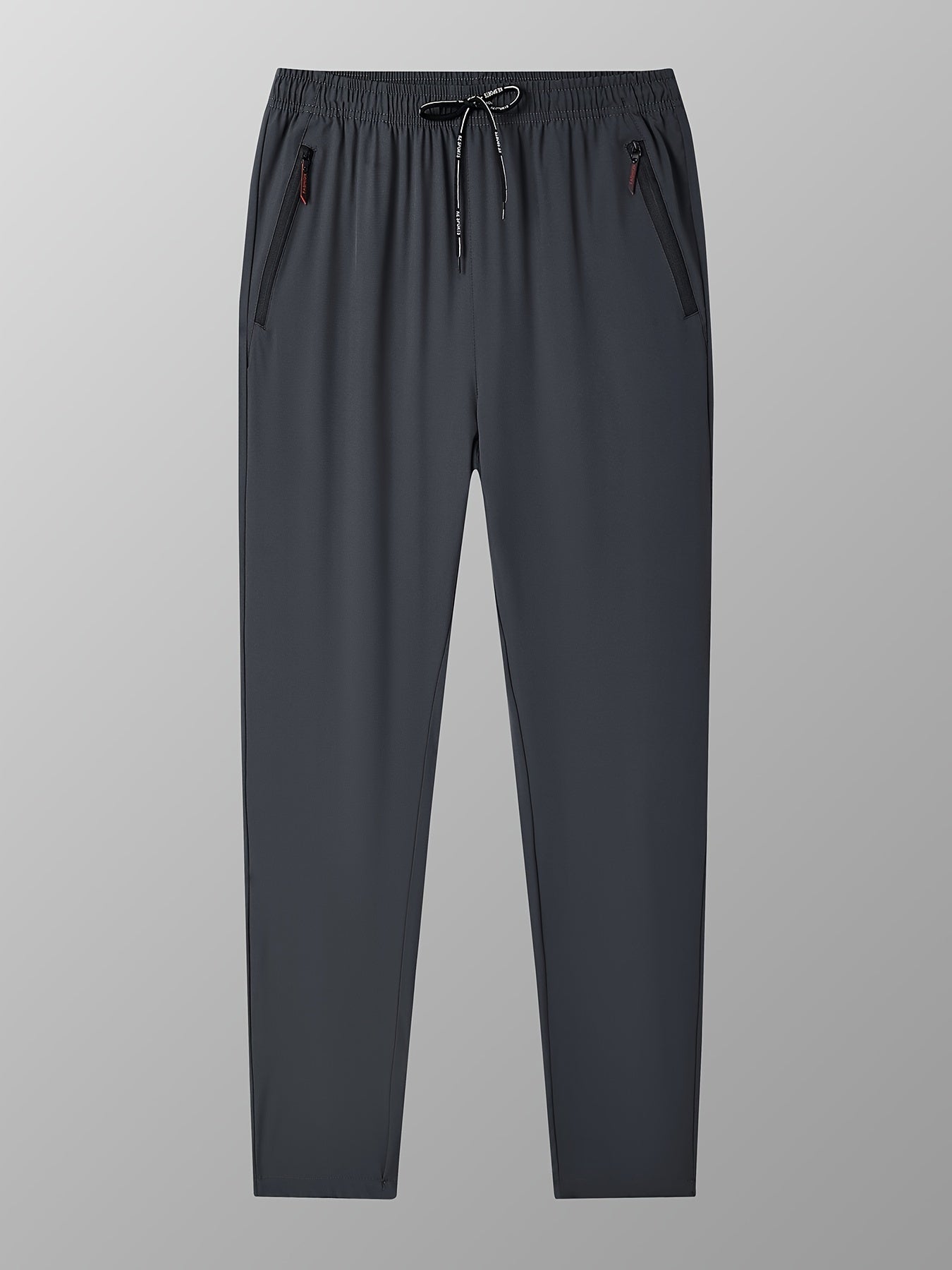 Pantalones jogger de poliéster azul marino y negro para hombre con bolsillos con cremallera, talla grande, primavera y verano