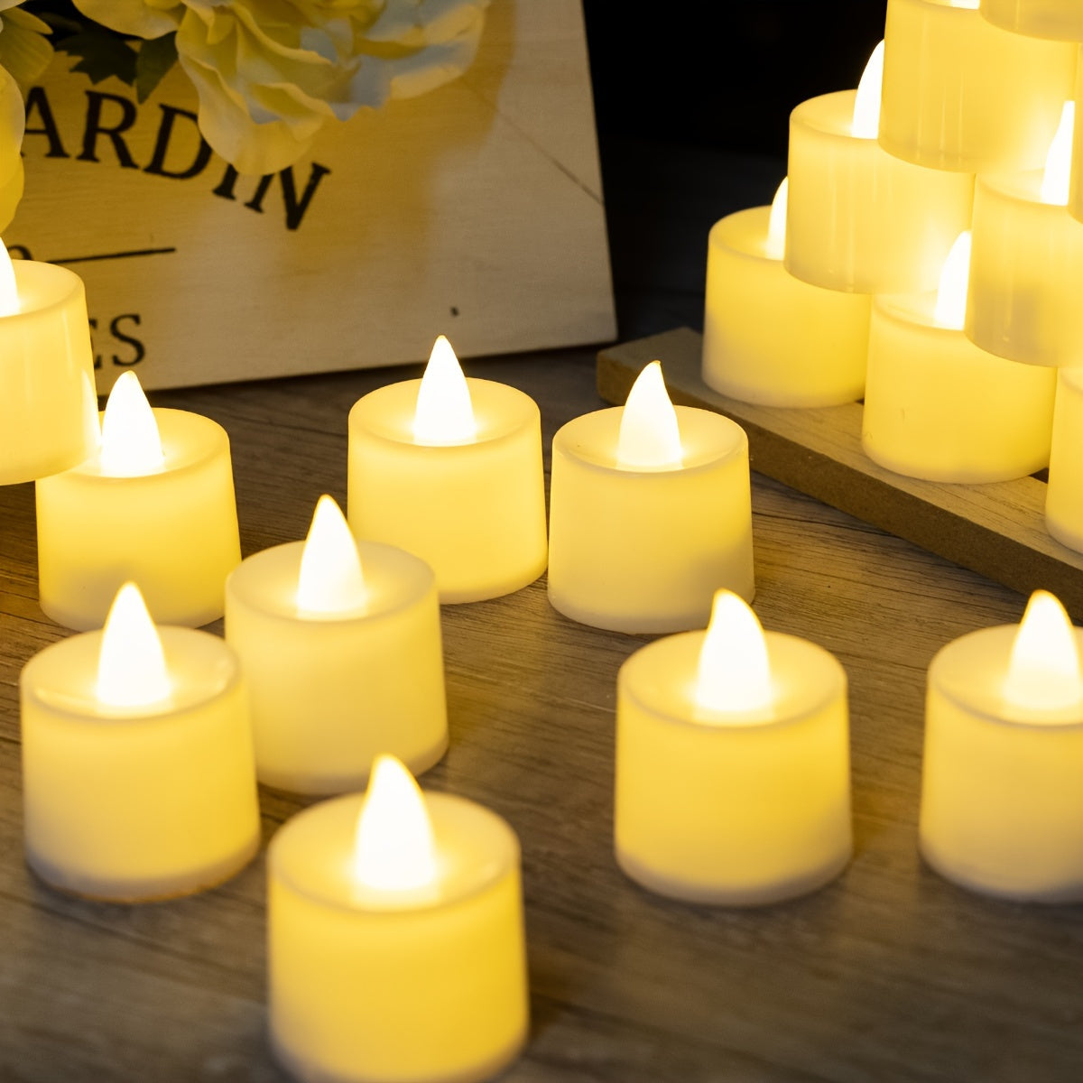 Set of 6 or 12 LED Electronic Candles for Weddings Home Decor Table Centerpieces White Warm White