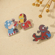 Cartoon Character Enamel Pins Deadpool and Iron Man Metal Badges for Clothing and Backpacks