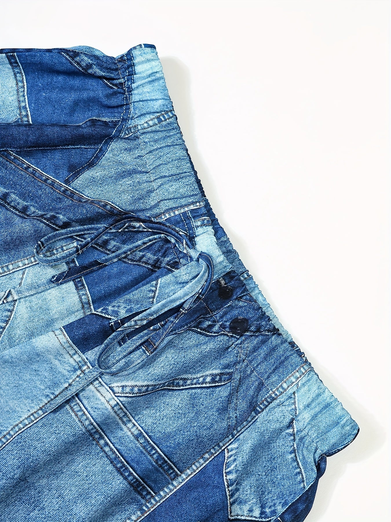 Шорты женские джинсовые с принтом, повседневные, с эластичным поясом, летние пляжные