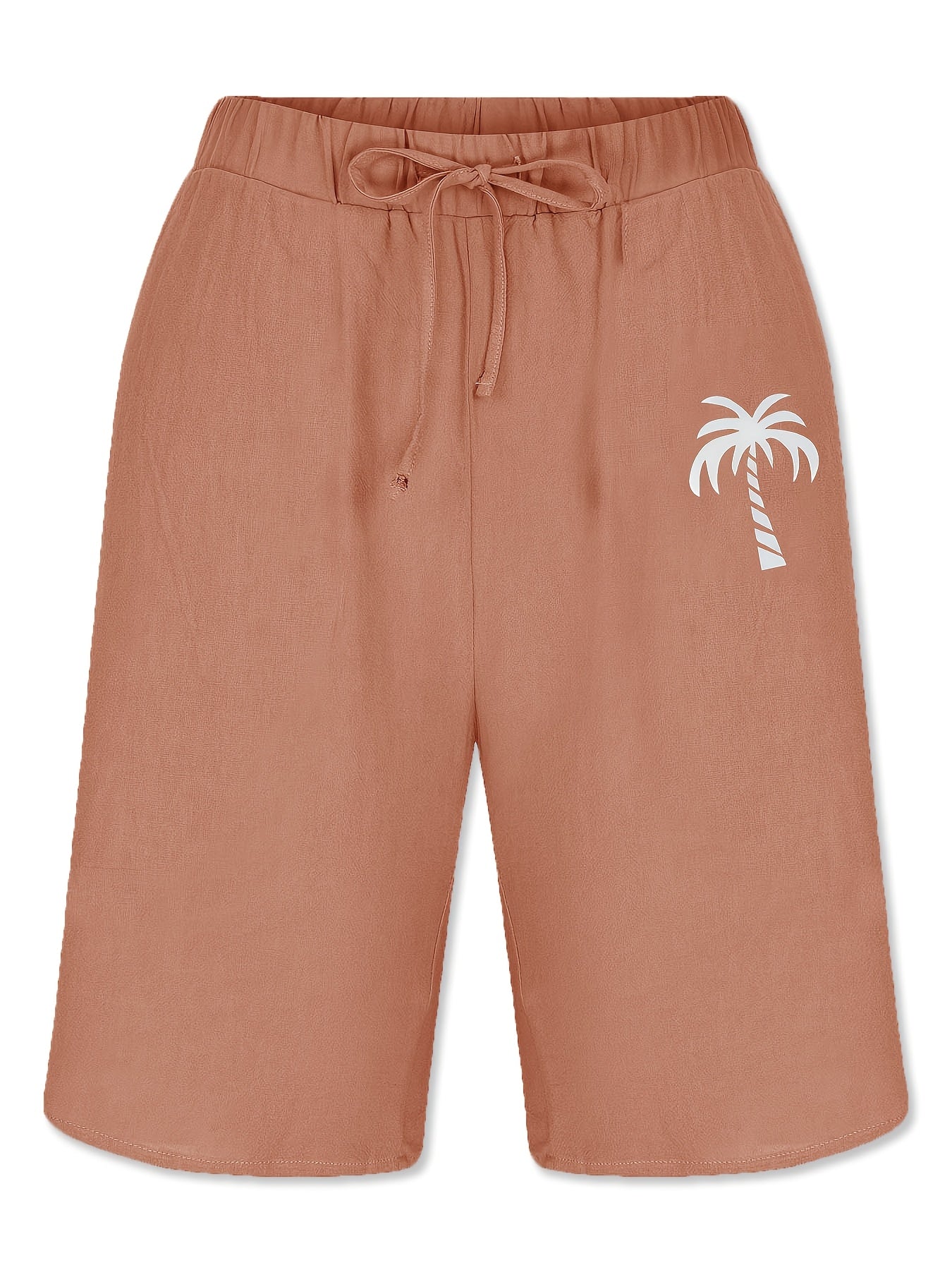 Men's Cotton Beach Shorts with Drawstring Print Casual Summer Lightweight