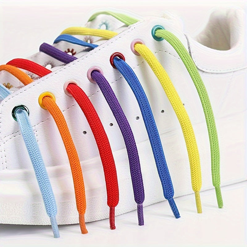 Uniseks elastik No-Tie oyoq kiyimlari rang-barang Lazy Shoe Flat Laces for Sneakers