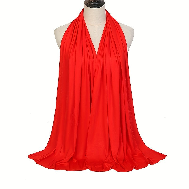 Ayollar uchun yuqori sifatli bir rangli polyester sharf, barcha fasllar va tadbirlar uchun mos, Ramazon uchun qulay.