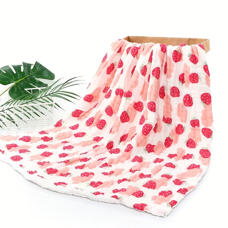 Soft and Cozy 6-Layer Gauze Swaddle Blanket with Cartoon Design in Vibrant Colors