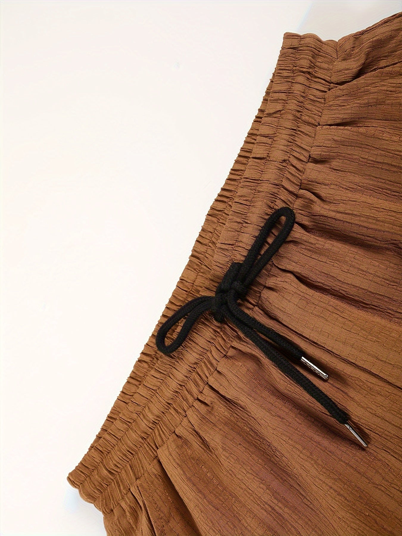 Men's Summer Casual 2-Piece Outfit Solid Color Shirt and Drawstring Pants