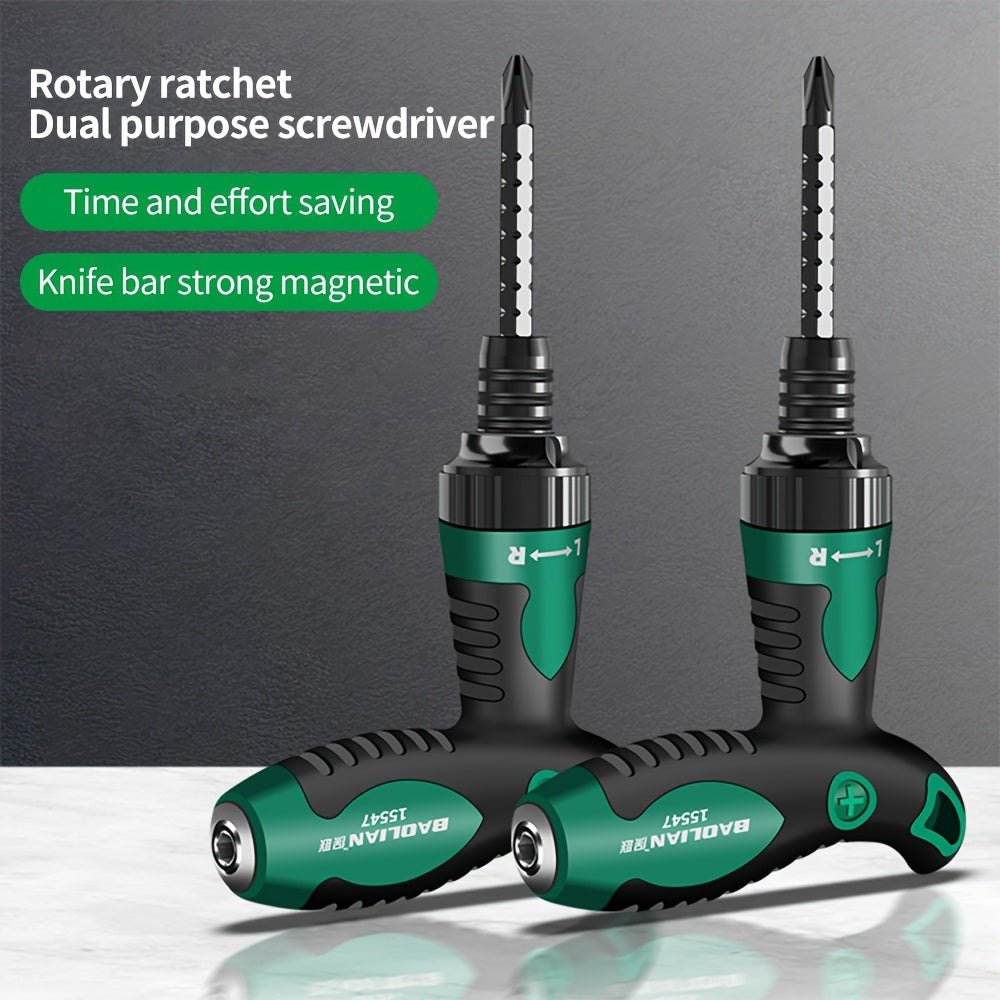 Universal T-Handle Ratchet Screwdriver Magnetic Head for Home Repairs