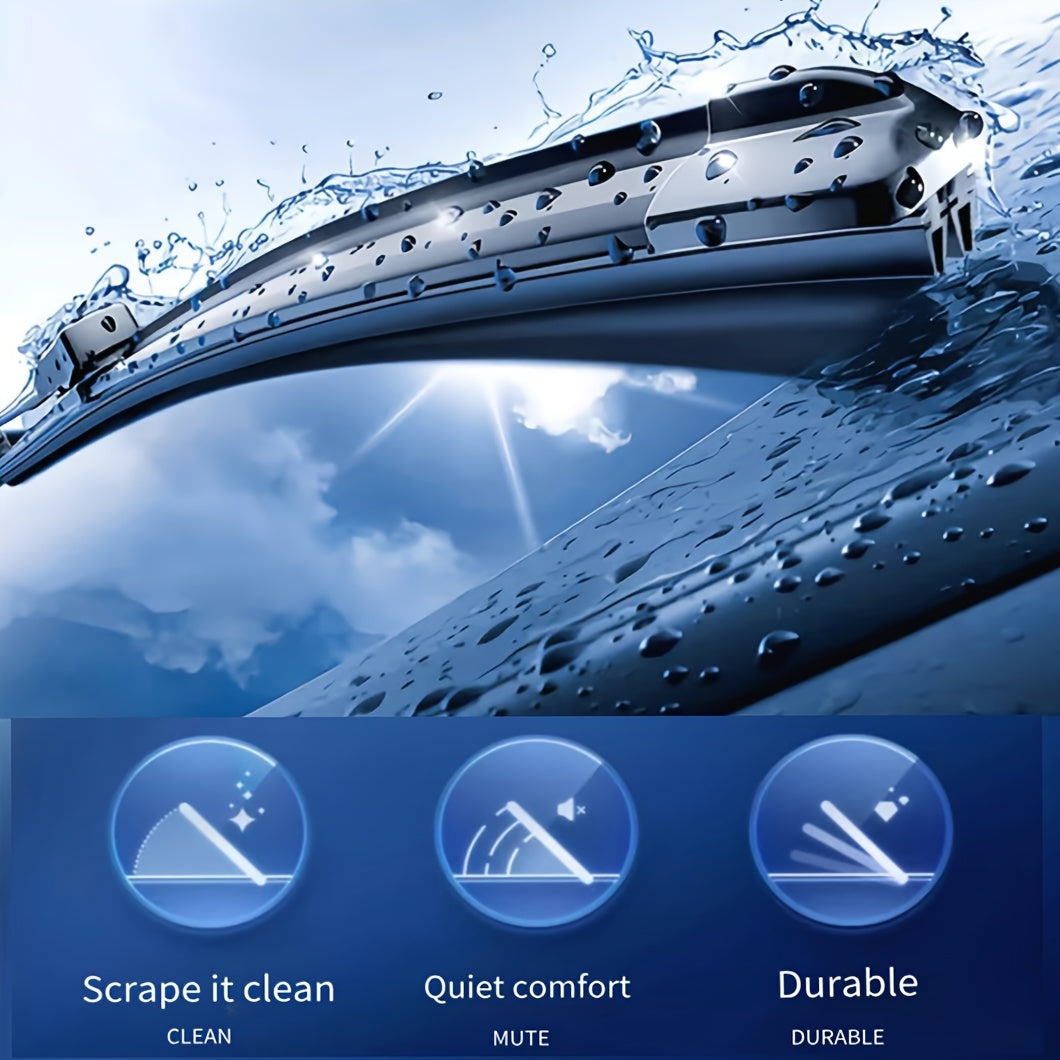 Limpiaparabrisas de coche premium con gancho en forma de U, 4 tiras de goma, silencioso y duradero