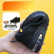 Women's Knitted Breathable Lightweight Steel Toe Work Shoes Anti-Slap Anti-Stab