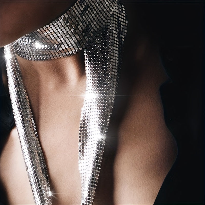 Golden Sequin Scarf for Women Festive Fashion Accessories for Music Festivals