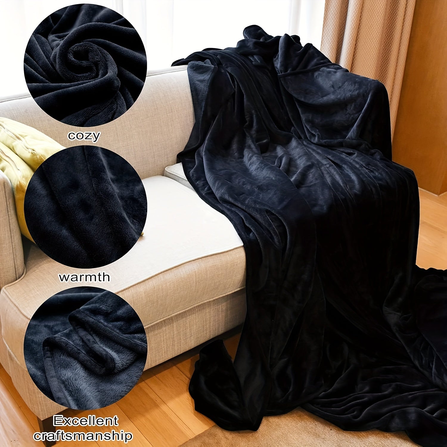 Manta de felpa tamaño extra king 3.05m x 3.05m, suave y acogedora de franela para sofá y cama