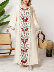 Ayollar uchun polyester tunika kiyi, tasodifiy bosma, kruj bo'yinli, barcha mavsumlar uchun