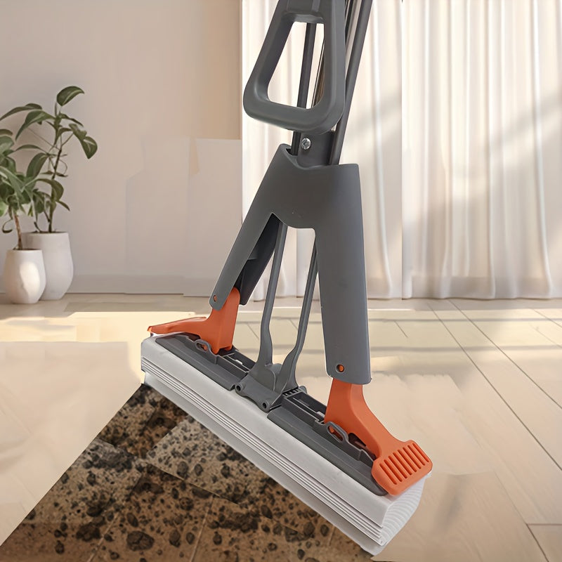Super Absorbent Sponge Mop with Self-Squeeze Design for Hardwood and Tile Floors