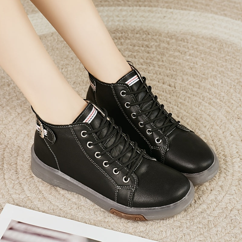 Women's Ankle Booties Solid Color Breathable Non-Slip All-Season Comfortable