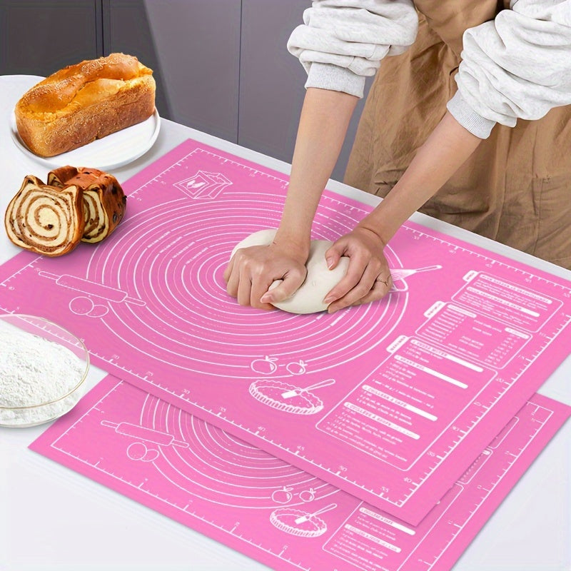 Non-Stick Baking Mat with Measurements Reusable Dough Rolling Pad for Cookies Pastry