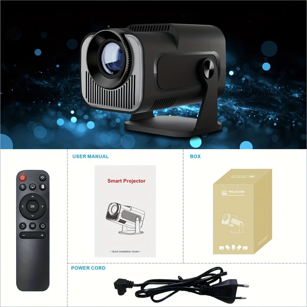 Mini portativ proyektor HD 1280x720P Wi-Fi BT 5.0 Kompakt uy kinoteatri