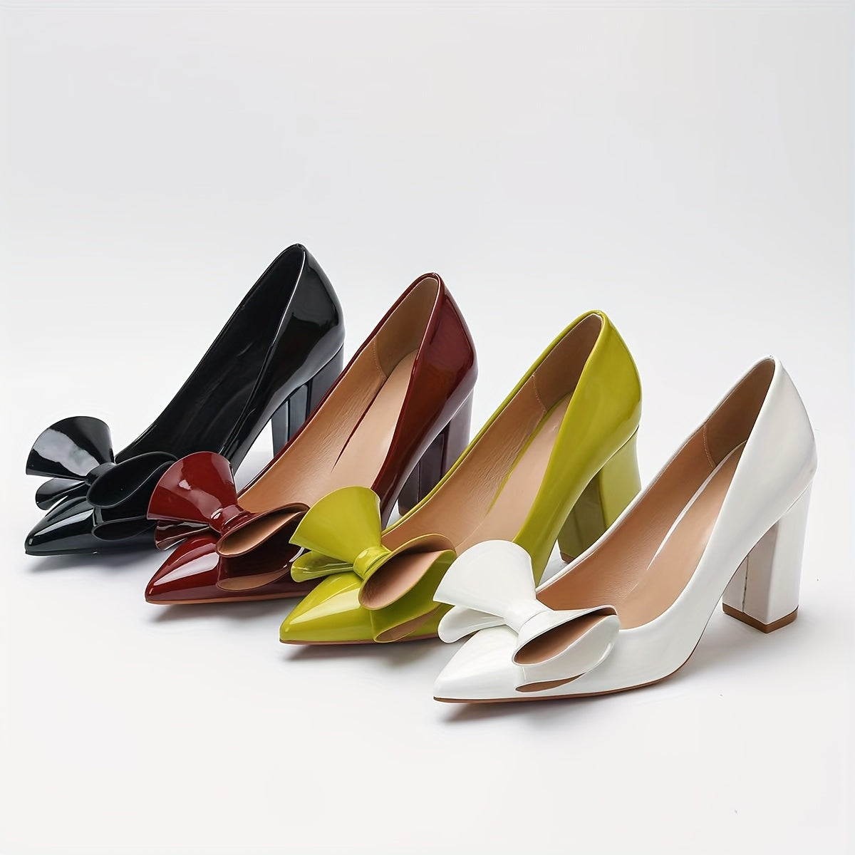 Women's Satin Bow Pointed Toe Stiletto Heels Dress Pumps for Parties and Office