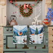 2 Pieces Winter Christmas Snowflake Snow Elk Wall Decor 18x66 cm