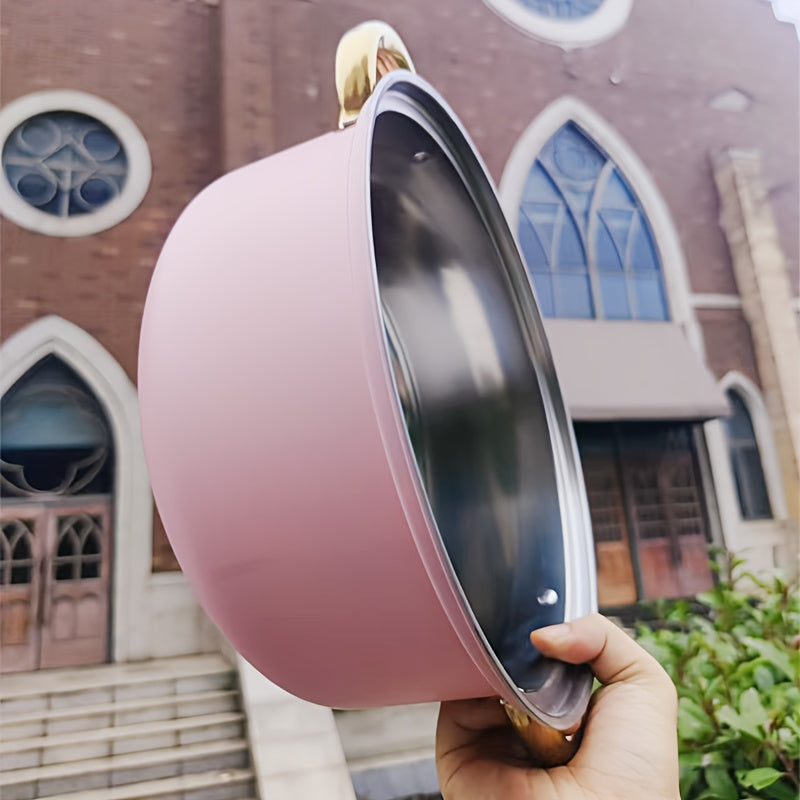 Ikkita tutqichli va shaffof shisha qopqoq bilan mustahkam zanglamas po'latdan yasalgan sho'rva qozoni - ochiq havoda lagerda, induktsion plitalarda ideal, qaynatmalar va jo'xori tayyorlash uchun mukammal, o'ylangan Rojdestvo va Thanksgiving sovg'asi.