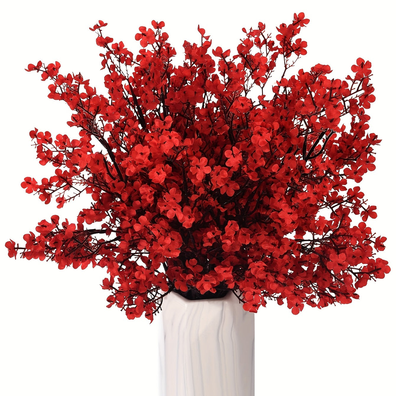 Artificial Green Flowers Set of 3 Realistic Imitation Single Stem for Home Wedding Decor