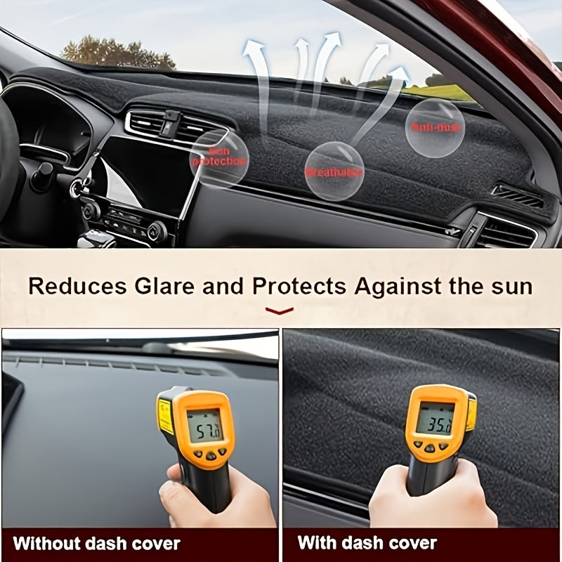 SUV Dashboard Cover Black Polyester Fit Scratch Spill Protection Easy Install