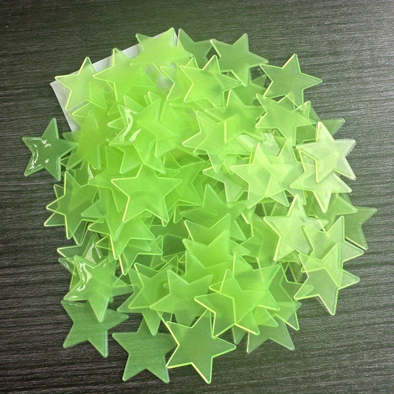 100pcs Luminous Star Wall Stickers for Bedroom Living Room Decor