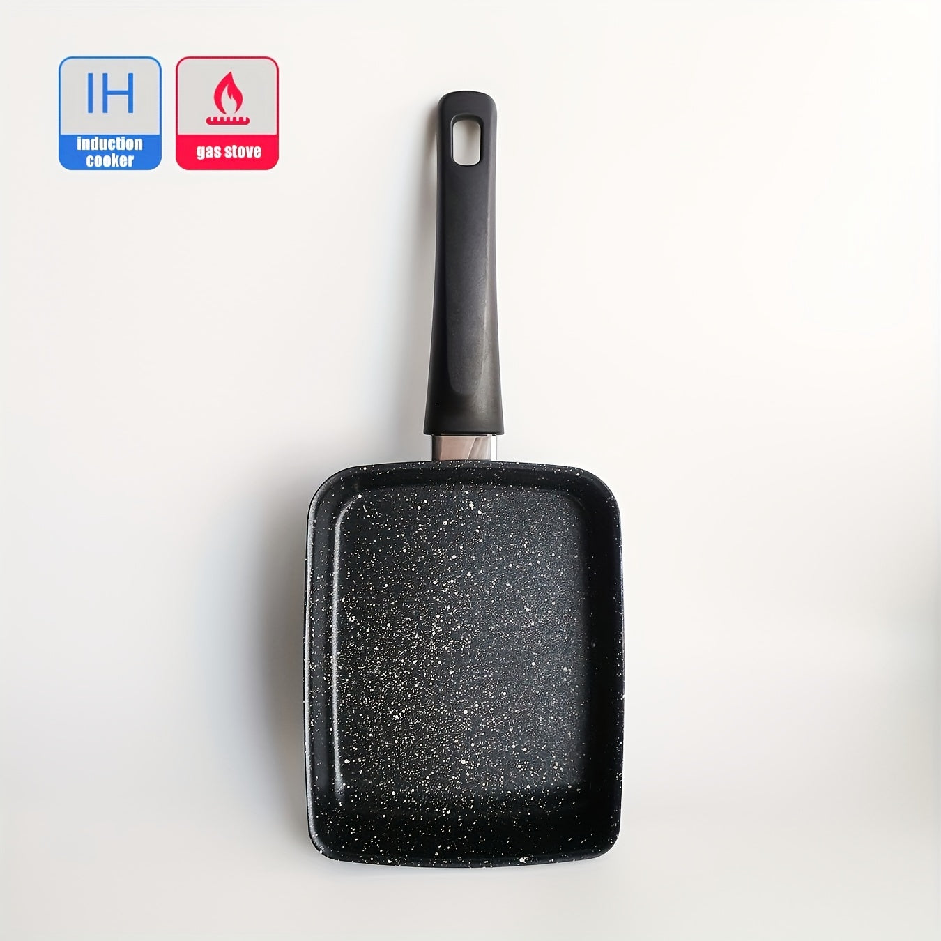 1-Donali yopishmaydigan Tamagoyaki qovurilgan panni, yog'och tutqich bilan, nonushta omletlari va tuxum uchun