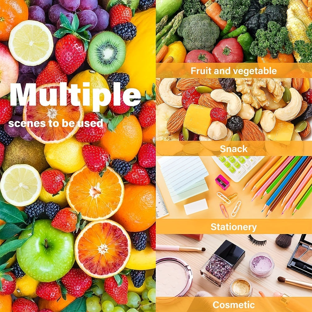 Qayta ishlatiladigan Ziplock sumkalari, 5 ta to'plam, mevalar, sabzavotlar, donlar va atıştırmalıklar uchun oziq-ovqat saqlash sumkalari, oqmaslik xususiyatiga ega muzlatgich sumkalari, hidga qarshi texnologiya, zarur oshxona ta'minotlari