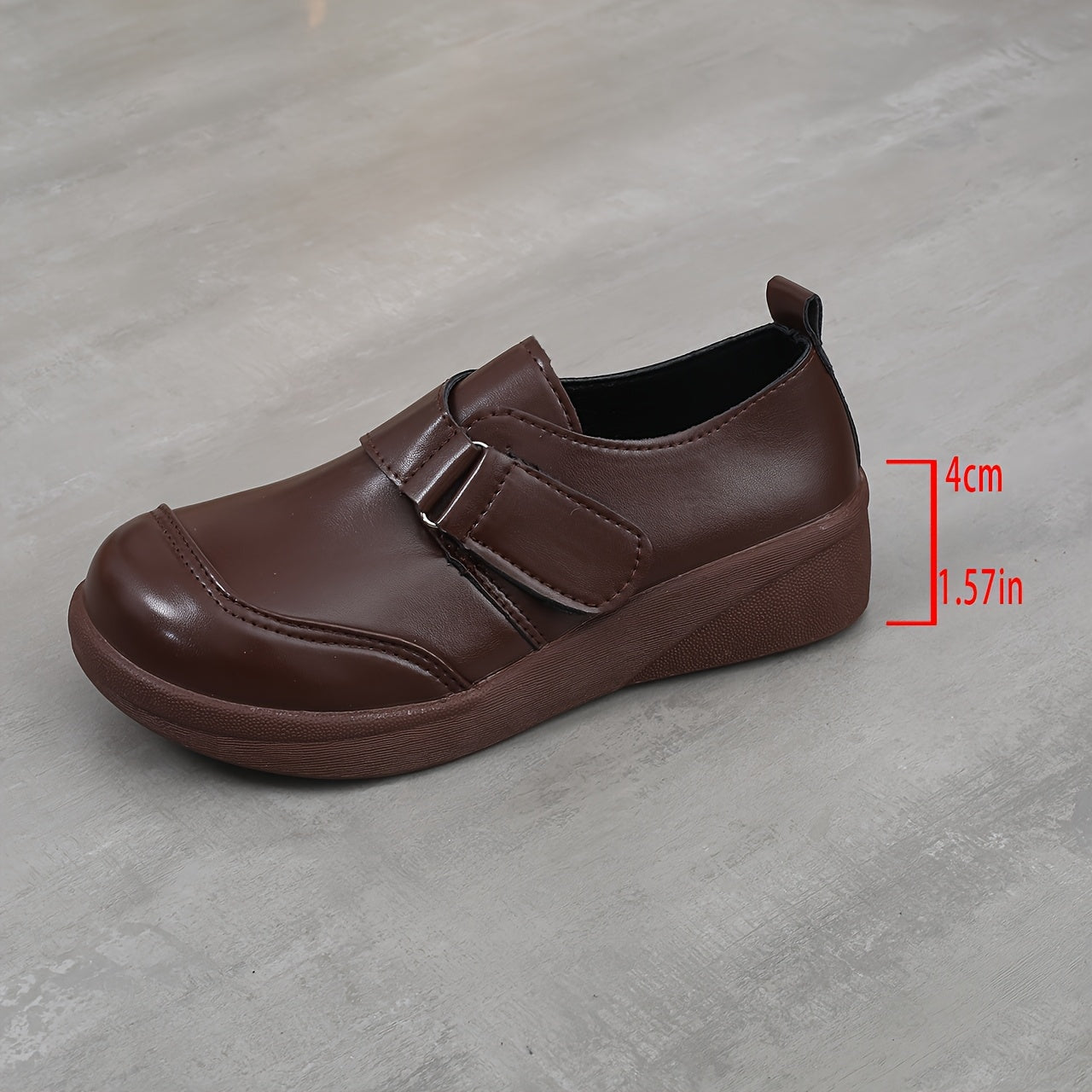 Women's Penny Loafer Shoes Leather Comfort Wedge Brown Casual All-Season