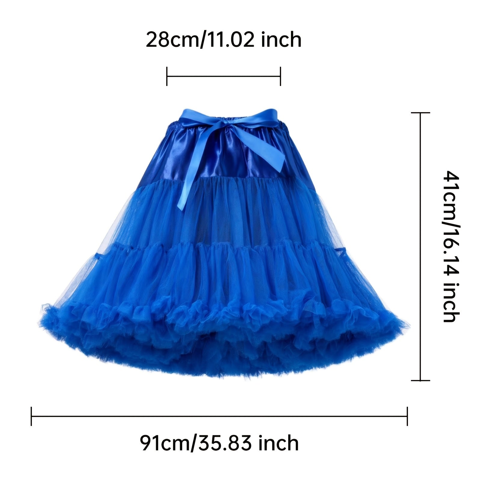 Ayollar uchun ko'p rangli tulle pleated yubka yuqori bel, katta hajmli polyester spandex