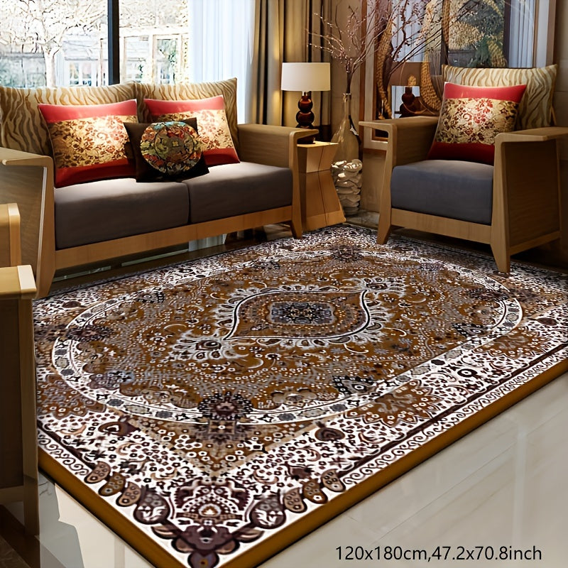 Retro Persian Carpet Bohemian Area Rug Ethnic Style Water Absorbent Non-Shedding Living Room Decor