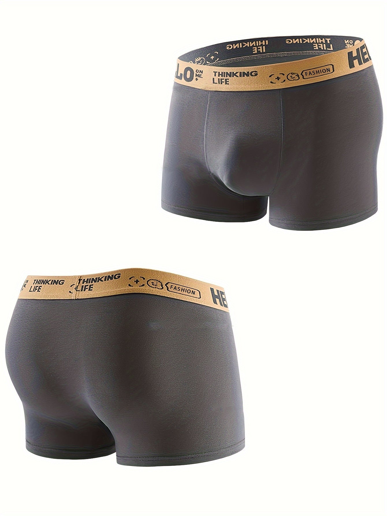 Men's Cotton Boxer Briefs with Cartoon Print Assorted Colors Breathable Comfortable Underwear